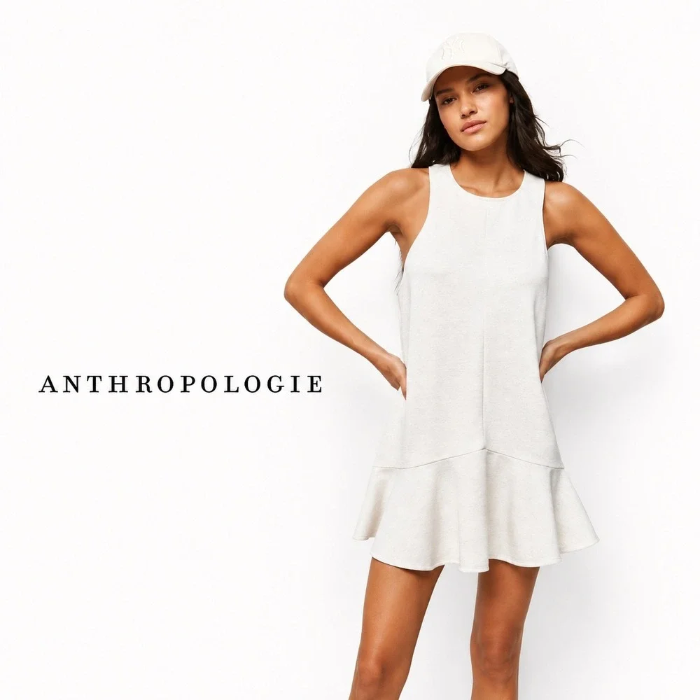 Anthropologie Ivory Heather Daily Practice Mini Dress - Picture 1 of 6